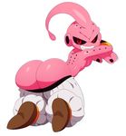  armband big_butt black_nails black_sclera butt clothing colored_nails footwear humanoid kid_buu looking_at_viewer majin monster not_furry presenting presenting_hindquarters red_eyes simple_background smile sssonic2 