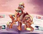  applejack_(mlp) blonde_hair cutie_mark earth_pony equine eyelashes female feral friendship_is_magic fur green_eyes hair hat hooves horse mammal my_little_pony nude orange_fur pony siting smile solo standing thediscorded young 