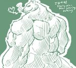  &lt;3 anthro arm_tuft back_muscles back_tuft bear butt cheek_tuft chin_tuft digital_drawing_(artwork) digital_media_(artwork) english_text fluffy fur green_background green_theme huge_muscles looking_at_viewer looking_back male mammal manly muscular muscular_male neck_tuft nude polar_bear rear_view schwartzgeist simple_background small_tail smile standing text toony tuft 