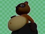 3d_(artwork) animal_crossing belly colonthreeguy digital_media_(artwork) looking_at_viewer male mammal moobs morbidly_obese navel nintendo nipples no_shirt obese organs overweight pattern_background procyonid raccoon simple_background stomach tom_nook_(animal_crossing)