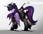  2016 clothing equine female friendship_is_magic gun hat headphones headset hi_res horn katana mammal melee_weapon mirapony my_little_pony ranged_weapon rifle solo sword twilight_sparkle_(mlp) video_games weapon winged_unicorn wings x-com 