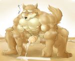  abs anthro balls blush canine colored cum erection male mammal muscular nude orgasm penis seikeikei2015 simple_background sweat 