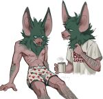 2025 5_fingers animal_head animal_humanoid bat clothed clothing colored dispatch emptity fingers for_a_head hi_res humanoid humanoid_hands mammal nipples signature simple_background sitting sonar_(dispatch) underwear underwear_only white_background white_eyes