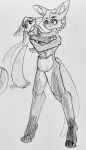 2025 anthro breasts duo eye_contact featureless_breasts featureless_crotch female forced graphite_(artwork) hi_res holding_person kangaroo looking_at_another macropod mammal marsupial pouch_(anatomy) rii1040 rii_(rii1040) rucio_(radix) traditional_media_(artwork) unknown_species