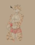  athletic briefs brown_background brown_fur brown_markings brown_nose clothed clothing colored feline front_view fur light long_tail looking_at_viewer male mammal markings multicolored_fur navel orange_fur portrait red_clothing schwartzgeist shaded simple_background slim standing striped_fur striped_tail stripes three-quarter_portrait tiger toony topless underwear white_fur yellow_eyes 