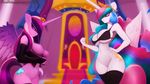  2016 anthro anthrofied big_breasts bra breasts chair clothed clothing cutie_mark duo equine feathered_wings feathers female friendship_is_magic hair hair_over_eye horn inside legwear long_hair looking_at_viewer mammal multicolored_hair my_little_pony princess_cadance_(mlp) princess_celestia_(mlp) pussy thigh_highs throne underwear winged_unicorn wings zolombo 
