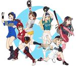  arm_up arms_up ass baseball baseball_bat baseball_cap baseball_jersey baseball_mitt baseball_uniform bike_shorts black_eyes black_hair black_legwear blonde_hair blue_eyes blush boots breasts brown_eyes brown_hair chiba_lotte_marines clothes_writing commentary_request crop_top flower fukuoka_softbank_hawks futaba_anzu gloves green_eyes hakama_skirt hat helmet highres hokkaido_nippon-ham_fighters honda_mio idolmaster idolmaster_cinderella_girls knee_boots kneehighs kobayakawa_sae large_breasts long_hair looking_at_viewer looking_back low_twintails multiple_girls navel nigou nippon_professional_baseball oikawa_shizuku one_eye_closed ootsuki_yui open_mouth orix_buffaloes pink_legwear pitching pleated_skirt ponytail red_gloves saitama_seibu_lions sandals shirt shoes short_hair short_shorts shorts skirt smile sneakers socks spiked_hair sportswear standing striped striped_bike_shorts striped_shirt sweat thighhighs touhoku_rakuten_golden_eagles twintails vertical-striped_shirt vertical_stripes very_long_hair white_skirt wide_sleeves yamato_aki 