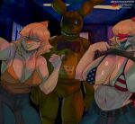 2025 5_fingers abs absurd_res american_flag_bikini animatronic anthro artist_name big_breasts bikini blonde_hair bone_frill bottomwear breasts cavemanon_studios clothed clothing clothing_lift crossover curvy_figure deadassspider denim denim_bottomwear denim_clothing digital_drawing_(artwork) digital_media_(artwork) dinosaur eyelashes eyewear female fingers five_nights_at_freddy's five_nights_at_freddy's_3 flag_bikini flashing flashing_breasts freckled_chest freckled_face freckles frill_(anatomy) glasses glistening glistening_body glistening_breasts glistening_scales goodbye_volcano_high group hadrosaurid hair hi_res huge_breasts i_wani_hug_that_gator inside jeans ko_op_(game_developer) lagomorph leporid machine male mammal mia_moretti multicolored_body multicolored_scales muscular muscular_anthro muscular_female naomi_(gvh) orange_body orange_scales ornithischian ornithopod pants parasaurolophus patreon patreon_logo prehistoric_species rabbit rectangular_glasses red_body red_scales reptile robot scales scalie scottgames segmented_body segmented_legs selfie shirt shirt_lift sibling_(lore) sister_(lore) sisters_(lore) snoot_game springtrap_(fnaf) swimwear teal_eyes text thick_thighs topwear trio two-piece_swimsuit two_tone_body two_tone_scales voluptuous voluptuous_anthro voluptuous_female watermark white_body white_scales wide_hipped_anthro wide_hipped_female wide_hips