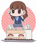  1girl cake chibi k-on! landolt_tamaki school_uniform solo tagme wakaouji_ichigo 