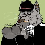 5_toes anthro beard black_eyeshadow black_nail_polish black_nails black_toenails black_whiskers catskatematch cigar cigar_in_mouth claws clothing colored_nails container cup digit_ring digital_media_(artwork) dirty dirty_feet domestic_cat ear_piercing eyebrows eyeshadow facial_hair feet felid feline felis foot_fetish foot_focus foot_on_face foot_on_nose fur furrowed_brow green_background grey_body grey_fur hat headgear headwear holding_coffee_mug holding_object_with_feet humanoid_feet jacket jewelry judging leather leather_clothing leather_hat leather_headgear leather_headwear leather_jacket leather_topwear long_fur maine_coon makeup male mammal meme meme_pose messy_fur mug nails object_in_mouth piercing pink_nose plantigrade raised_foot ring simple_background smoke solo thick_eyebrows toe_claws toe_ring toeless_(marking) toenails toes topwear uncle_liam_(catskatematch) whiskers wrinkled_feet wrinkles