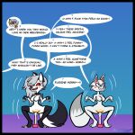 2025 animal_crossing anthro bodily_fluids canid canid_demon canine canis collar crouching demon dialogue digital_media_(artwork) dildo dildo_sitting disembodied_head english_text female fox fur genital_fluids group hellaverse helluva_boss hi_res linked_speech_bubble loona_(helluva_boss) mammal mind_control mothost mythological_canine mythological_creature mythology nintendo numbered_sequence penetration queen_bee-lzebub_(helluva_boss) sex_toy simple_background speech_bubble spiked_collar spikes text transformation trio vaginal_fluids white_body white_fur whitney_(animal_crossing) wolf