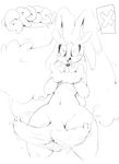  anthro balls black_and_white blush dialogue english_text girly lopunny male monochrome nintendo open_mouth penis pok&eacute;mon precum solo speech_bubble sunibee sweat swinging_penis text uncut video_games wide_hips 