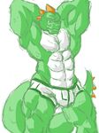  2013 abs anthro armpits biceps big_biceps big_tail briefs clothed clothing colored colored_sketch digital_drawing_(artwork) digital_media_(artwork) dinosaur front_view frown green_scales hands_behind_head huge_muscles long_tail male manly multicolored_scales muscular muscular_male obliques one_eye_closed pecs portrait pose quads scales scalie schwartzgeist serratus shaded simple_background sketch snout solo standing three-quarter_portrait toony topless two_tone_scales underwear white_background white_clothing white_scales 