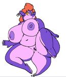  2016 anthro big_breasts big_butt breasts brown_eyes butt female hair lizard lizzles_(species) nipples nude overweight piercing pussy red_hair reptile scalie solo spread_legs spreading stella_(character) thick_thighs vdisco voluptuous wide_hips 