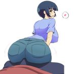  1girl blush buttjob colorfag huge_ass jadf looking_at_viewer looking_back pov senran_kagura yozakura_(senran_kagura) 