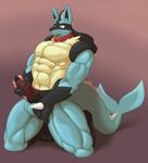  abs animal_genitalia animal_penis anthro balls biceps big_biceps big_muscles black_penis blue_fur canine canine_penis collar croiyan eeveelution erection fur hybrid lucario male mammal masturbation muscular muscular_male nintendo nipples nude open_mouth pecs penetrable_sex_toy penile_masturbation penis pok&eacute;mon riocynn sex_toy simple_background solo vaporeon video_games 