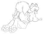  anthro anus big_breasts black_and_white breasts butt butt_grab canine clothed clothing erect_nipples female hair hand_on_butt legwear looking_back mammal monochrome nipples pose presenting presenting_hindquarters psy101 pussy raised_tail short_hair sketch skimpy smile solo thigh_highs topless 