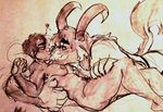  asgore_dreemurr blush breasts fan_character female interspecies male male/female roskiiart size_difference undertale video_games 