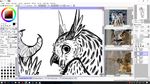  aika anthro avian bird eagle eurasian fluffy fujioka fujiokaaika invalid_tag kemono male owl sai sketch tools unfinished 