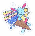  anthro clothed clothing dessert food fur ice_cream male mammal nicecream_man one_eye_closed simple_background smile text undertale video_games wink yanagi_50 