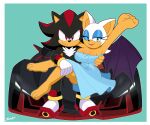 absurd_res anthro bat big_breasts blush body_blush breast_blush breasts car cleavage clothed clothing dress duo eulipotyphlan female footwear half-closed_eyes hedgehog hi_res jeanart looking_at_viewer male male/female mammal narrowed_eyes on_lap one_eye_closed sega shadow_the_hedgehog shoes signature sitting_on_lap sketch smile sonic_the_hedgehog_(series) vehicle wings wink