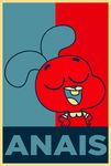  anais_watterson cartoon_network clothing dress eyes_closed floppy_ears hands_on_hips lagomorph loli mammal name osopod2 poster rabbit rabbit_teeth raised_eyebrows solo the_amazing_world_of_gumball tongue young 
