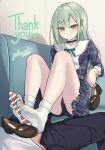  1boy 1girl ankle_socks bang_dream! bang_dream!_it's_mygo!!!!! bar_censor bare_legs belt black_choker black_panties black_pants blush bobby_socks breasts brown_shoes buttoned_cuffs buttons cameltoe censored choker closed_mouth clothed_sex commentary commission couch crotch_seam dated dot_nose dress elbow_rest english_commentary erection footjob footjob_with_legwear frilled_choker frilled_shirt_collar frills furrowed_brow green_hair grey_dress hair_ornament hairclip heart hetero highres holding holding_shoes holding_unworn_clothes indoors knees_up large_penis left-handed legs long_hair long_sleeves looking_at_viewer mary_janes mortis_(bang_dream!) mortis_(persona)_(bang_dream!) multi-source_commentary neck_ribbon no_shoes on_couch open_fly out_of_frame paid_reward_available panties pants pantyshot penis pixiv_commission plaid_belt plaid_clothes plaid_dress precum ribbon seductive_smile shirt shoes short_dress signature sitting sleeve_cuffs small_breasts smile socks soles thank_you toe_scrunch toe_seam two-footed_footjob underwear unworn_shoes veins veiny_penis wakaba_mutsumi white_ribbon white_shirt white_socks yellow_eyes youthpaint 