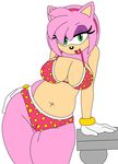  amy_rose anthro big_breasts bikini breasts cleavage clothed clothing female flat_colors hedgehog hi_res looking_at_viewer mammal navel slightly_chubby smile solo sonic_(series) speeds swimsuit 