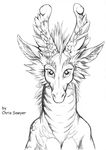  chris_sawyer dragon horn looking_at_viewer male monochrome scalie solaris solo western_dragon wings 