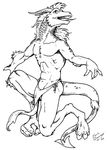  1999 anthro chris_sawyer claws clothing dragon hair horn loincloth male navel scalie solo 
