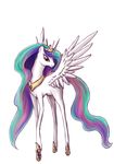  alpha_channel dalagar equine eyelashes feathered_wings feathers female feral friendship_is_magic hair hooves horn mammal multicolored_hair my_little_pony princess_celestia_(mlp) simple_background smile solo standing transparent_background white_feathers winged_unicorn wings 