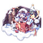  1girl 1other 39 animal aqua_eyes aqua_hair binoculars black_coat black_gloves black_necktie black_shorts blush chibi closed_mouth coat collared_shirt commentary commission crab fur-trimmed_coat fur-trimmed_sleeves fur_trim gloves gradient_hair hair_between_eyes hair_ornament hair_ribbon hat hatsune_miku highres holding holding_binoculars jacket long_hair long_sleeves looking_at_viewer multicolored_hair necktie official_alternate_costume official_alternate_hairstyle open_mouth peaked_cap rabbit rabbit_yukine red_ribbon red_shirt ribbon sailor_hat shenju_bing_hui shirt short_shorts shorts smile striped_clothes striped_thighhighs symbol-only_commentary thighhighs twintails v very_long_hair vocaloid white_hair white_jacket yuki_miku yuki_miku_(2022) 