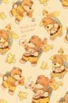  1boy backpack bag banjo banjo-kazooie banjo_(banjo-kazooie) bear closed_eyes commentary_request envelope furry furry_male holding holding_envelope instrument kazooie_(banjo-kazooie) male_focus multiple_views pawpads puzzle_piece shorts super_smash_bros. yellow_shorts yukichi_0611 