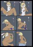 2022 anal anal_fluids anal_penetration anthro anus areola aroused blonde_hair blue_eyes bodily_fluids body_swap book_of_lust bottomwear breasts brown_areola brown_nipples brown_nose buttplug buttplug_in_ass buttplug_insertion caroline_waters clothing comic digital_drawing_(artwork) digital_media_(artwork) dildo dildo_sitting edging english_text eyebrows eyes_closed female fur genital_fluids genitals grey_background hair hi_res jake_hart kanashiipanda kneeling knot knotted_dildo lagomorph leporid mammal masturbation motion_lines multicolored_body multicolored_fur navel nipples object_in_ass open_mouth pants penetration plug_(sex_toy) plug_insertion pulling_up_pants rabbit scientific_instrument scut_tail sex_toy sex_toy_in_ass sex_toy_insertion short_tail simple_background sitting smile solo tail tan_body tan_fur text thermometer two_tone_body two_tone_fur vaginal_fluids vulva white_body white_fur white_sclera