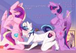 absurd_res all_fours anal anal_penetration anthro balls big_breasts bodily_fluids breasts butt_slap chapaevv cutie_mark dialogue digital_media_(artwork) dominant dominant_intersex english_text equid equine erection friendship_is_magic from_behind_position fur genital_fluids genitals group group_sex hair hasbro herm hi_res horn husband_and_wife incest_(lore) intersex intersex/male intersex_penetrating kneeling lipstick makeup male male_penetrated male_penetrating mammal married_couple multicolored_hair my_little_pony mythological_creature mythological_equine mythology neck_bulge nipples nude open_mouth oral parent_(lore) parent_and_child_(lore) penetration penis princess_cadance_(mlp) purple_body purple_fur purple_hair sex shining_armor_(mlp) sibling_(lore) slap smile spanking speech_bubble submissive submissive_male tail text threesome trio twilight_sparkle_(mlp) twilight_velvet_(mlp) unicorn winged_unicorn wings