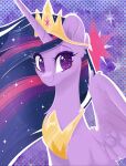 blush chest_tuft crown equid equine female feral friendship_is_magic hair hasbro headgear hi_res horn long_hair looking_at_viewer mammal my_little_pony mythological_creature mythological_equine mythology regalia smile smiling_at_viewer solo sparkles star_bright_(artist) tuft twilight_sparkle_(mlp) winged_unicorn wings