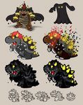  black_bowser bowser cape claws clothing concept_art horn koopa mario_bros nintendo official_art paper_mario scalie shell spikes video_games 