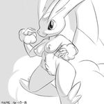  armpits big_breasts breasts lopunny nintendo nipples pok&eacute;mon pose pussy smile video_games voluptuous wide_hips xylas 
