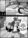  angry black_and_white bulge comic english_text forest kivwolf lucario monochrome nintendo pok&eacute;mon running text tree video_games 