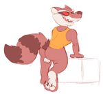  anthro backsack balls bottomless butt clothed clothing flat_colors guardians_of_the_galaxy looking_back male mammal marvel pinup pose raccoon raised_tail rear_view rocket_raccoon sharp_teeth shirt sketch solo standing tank_top teeth the-alfie-incorporated 