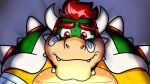  1boy bandages blonde_hair bowser male_focus mario_&amp;_luigi:_bowser's_inside_story mario_&amp;_luigi_rpg mario_(series) natsukothemun red_eyes red_hair solo spiked_hair spiked_shell spikes tearing_up tears turtle_boy turtle_shell 