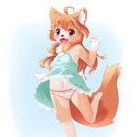  anthro bd_collie blush breasts camel_toe canine chest_tuft clothing cub dog female flat_chested mammal navel panties red_eyes smile solo tuft underwear young 