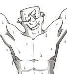 absurd_res anthro backwards_baseball_cap backwards_hat baseball_cap brawl_stars clothing dinosaur facial_horn hat headgear headwear hi_res horn male musk nose_horn pierce_(brawl_stars) prehistoric_species reptile scalie sketch solo supercell_(company) unknown_artist wet