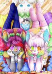  anthro candy clothed clothing duo feline female food lollipop looking_at_viewer lovelesskiax lying mammal on_front smile 