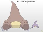 2_toes 3_toes ambiguous_feral ambiguous_gender artist_logo baby_kangaskhan brown_body butt duo english_text feet feral generation_1_pokemon gradient_background hi_res kangaskhan logo nintendo parent_(lore) parent_and_child_(lore) pichu90 pokemon pokemon_(species) purple_body simple_background tail text thick_tail thick_thighs toes