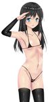  arm_behind_back arm_warmers armpits asashio_(kantai_collection) bad_id bad_pixiv_id bangs bikini black_bikini black_hair black_legwear blue_eyes blush breasts cameltoe collarbone covered_nipples cowboy_shot crotch_cutout eyebrows eyebrows_visible_through_hair groin groin_tendon hair_between_eyes hand_up heart_cutout highleg highleg_bikini highleg_swimsuit highres kantai_collection long_hair looking_at_viewer micro_bikini navel open_mouth parted_bangs petite puririn ribs salute shiny shiny_skin sideboob sidelocks simple_background skindentation small_breasts smile solo standing string_bikini swimsuit thighhighs underboob white_background 