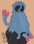  anthro balls belly big_belly eyes_closed flaccid flora_fauna hair male nintendo not_furry nude overweight penis plant pok&eacute;mon posexe simple_background solo standing tangrowth tentacles thick_thighs video_games vines watermark wide_hips 