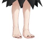  1girl barefoot black_nails commentary feet feet_only foot_focus highres jager kijin_seija simple_background solo standing touhou white_background 