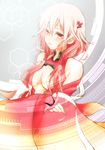  bad_id bad_pixiv_id bare_shoulders breasts center_opening cleavage detached_sleeves elbow_gloves fingerless_gloves gloves guilty_crown hair_ornament hairclip highres long_hair open_mouth pink_hair red_eyes sheepd solo twintails yuzuriha_inori 