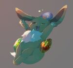  animal_focus commentary_request eevee evolution_stone fangs fire_stone full_body grey_background highres hinekure looking_at_viewer no_humans open_mouth pawpads pokemon pokemon_(creature) simple_background solo stretching thunder_stone water_stone yawning 